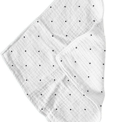 Newcastle Classics Black and White Polka Dot 100% Bamboo Cotton Blanket Teether