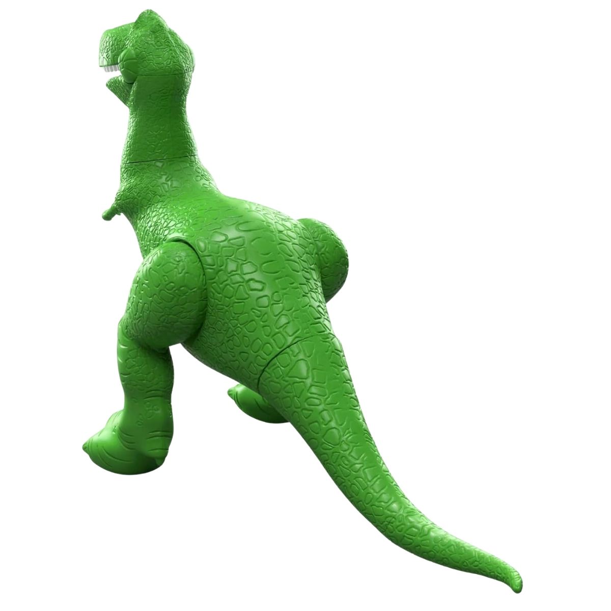 Rear perspective thumbnail showing the scaly back texture and long tail of the Rex dinosaur figure.
