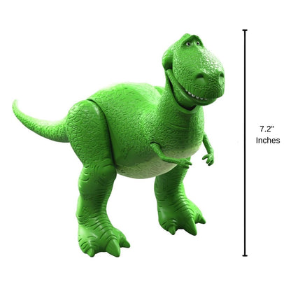 Full front view thumbnail of Rex action figure standing next to a 7.2-inch height measurement graphic indicator.