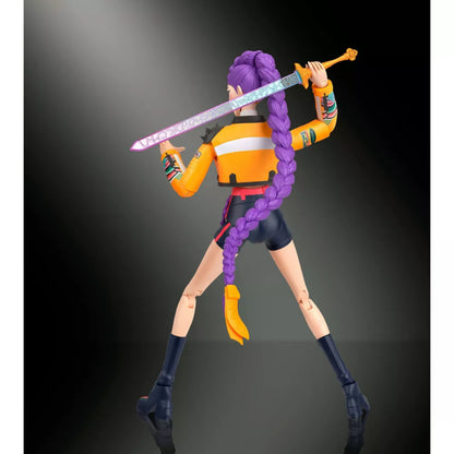 Rear view thumbnail showing Rumi's purple braided hair and jacket detail.