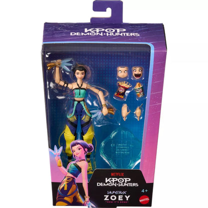 Front view of retail window box packaging for Mattel Kpop Demon Hunters HUNTR/X Zoey 6-inch action figure.