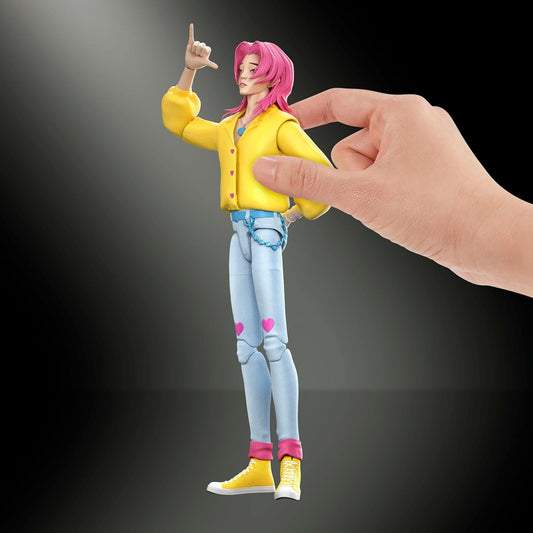 Romance action figure in "Soda Pop" performance look holding themed soda can accessory.
