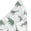 Newcastle Classics Granite Green Dinosaurs 100% Cotton Blanket Teether