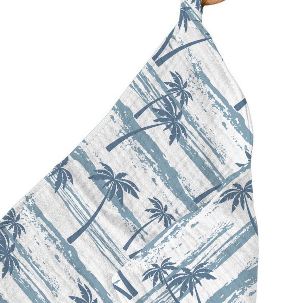 Newcastle Classics Ocean Palm Trees 100% Bamboo Cotton Blanket Teether