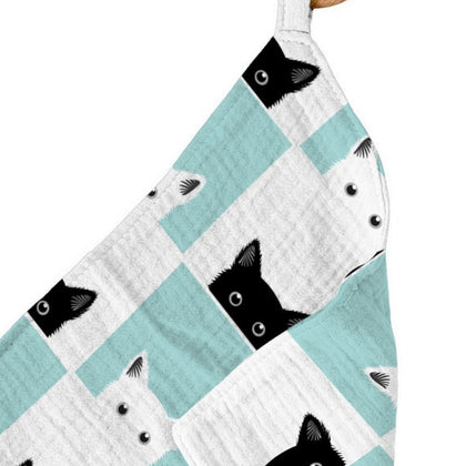 Newcastle Classics Peek-A-Boo Cats 100% Bamboo Cotton Blanket Teether