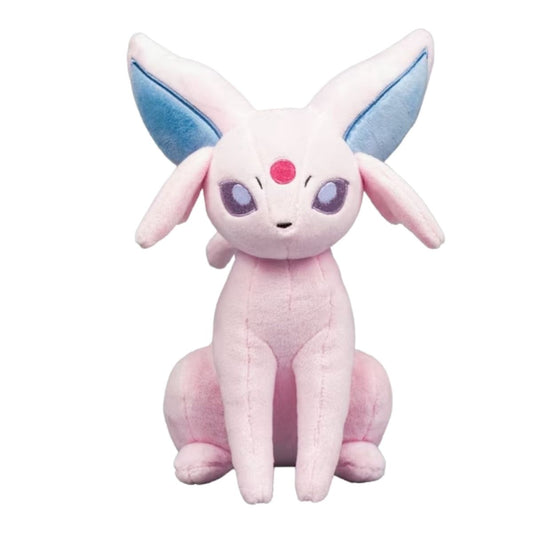 Pokemon 30th Anniversary 8-inch pastel Espeon stuffed animal plush front view.