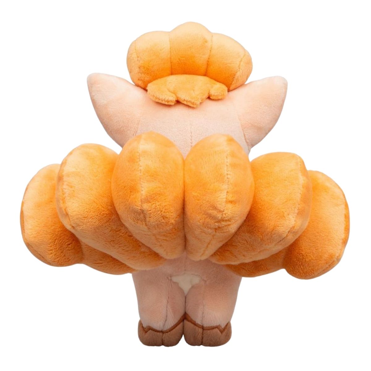 Back view of Pokemon 30th Anniversary pastel Vulpix plush showing six curled tails.