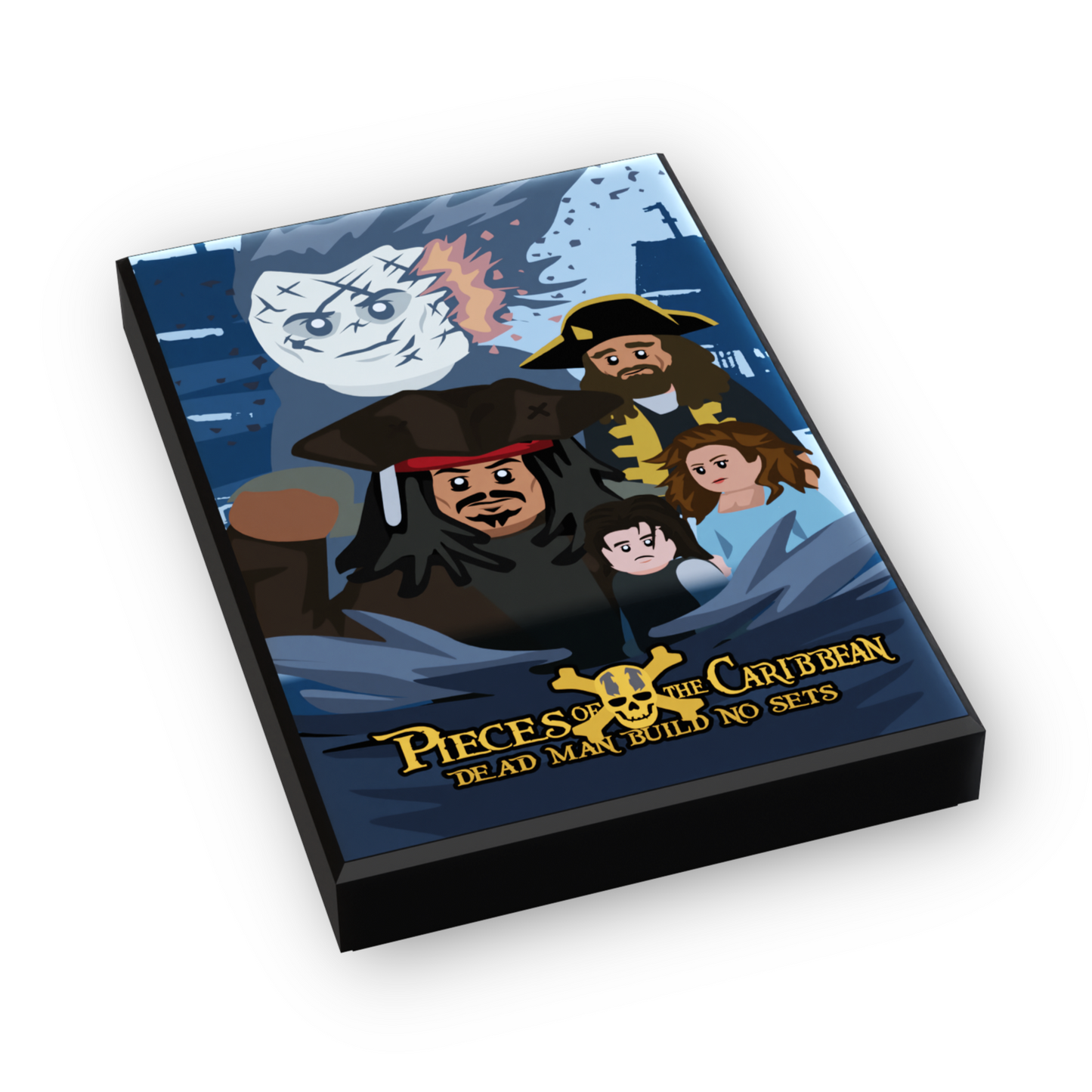 Custom Print Pieces of the Caribbean: Dead Man Build No Sets Movie Cover 2x3 Brick Tile