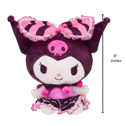 Front view thumbnail of Kuromi 8-inch plush toy with 8-inch height scale indicator.
