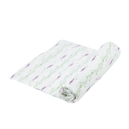 Newcastle Classic Lavender Stems 100% Natural Bamboo Muslin Swaddle