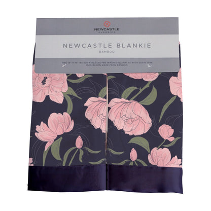 Newcastle Classics Peonies 100% Natural Bamboo Muslin Security Baby Blankie Blanket