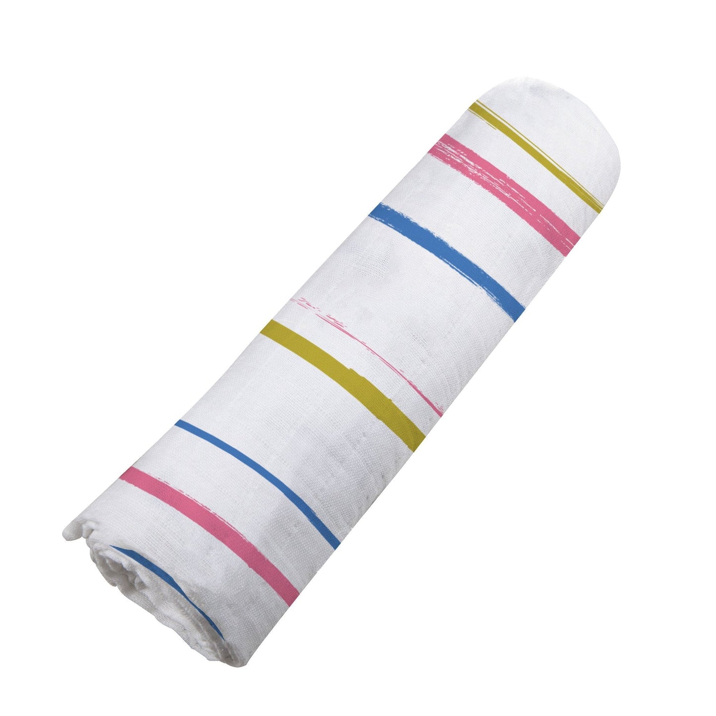 Watercolor Stripe 100% Natural Bamboo Muslin Swaddle Blanket