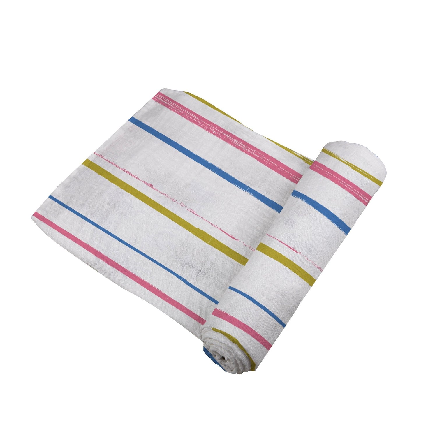 Watercolor Stripe 100% Natural Bamboo Muslin Swaddle Blanket