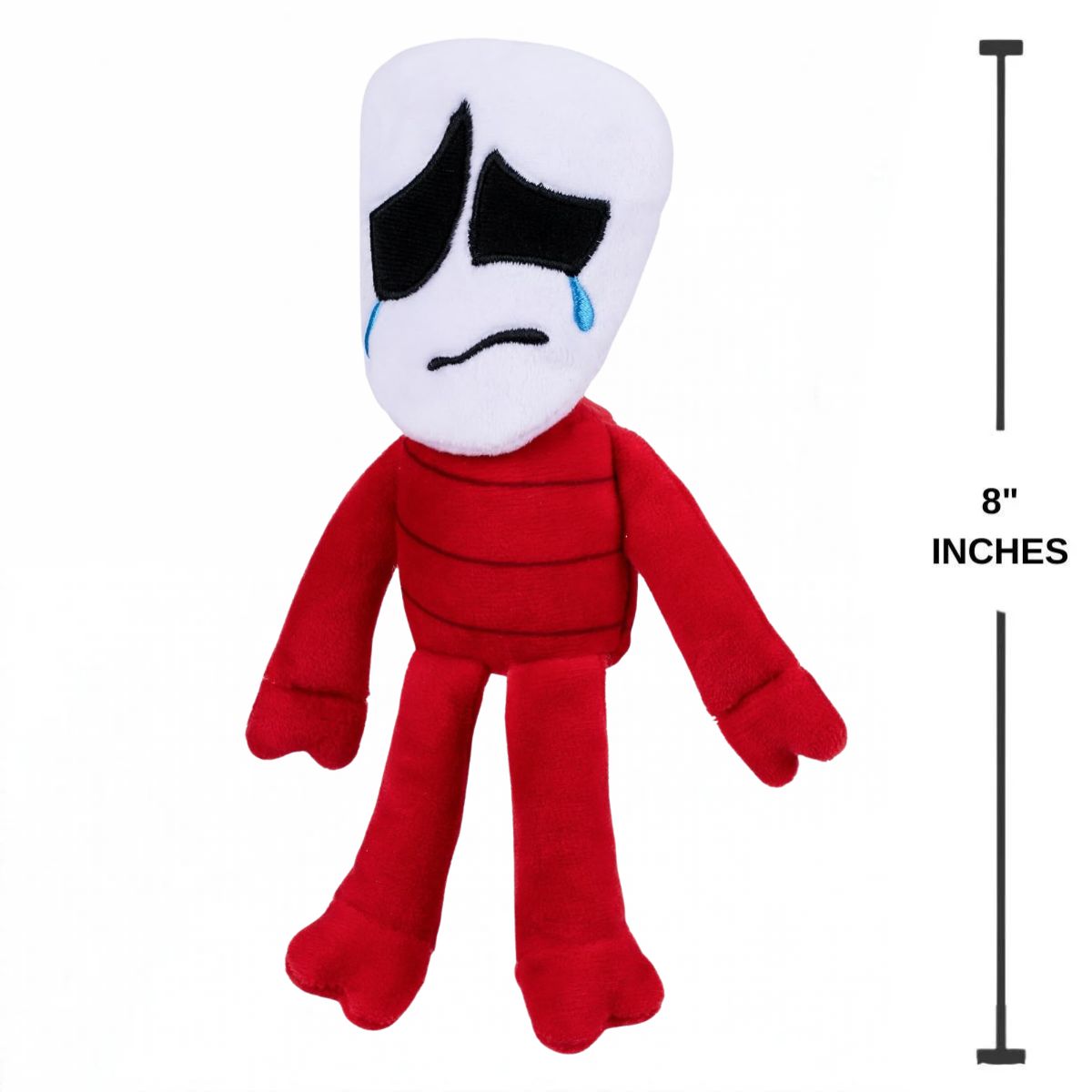 The Amazing Digital Circus Deluxe Gangle plush figure with 8-inch vertical height scale measurement graphic.