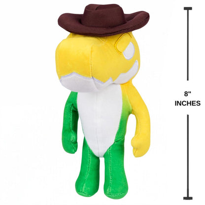 The Amazing Digital Circus Deluxe Gummigoo plush figure with 8-inch vertical height scale measurement graphic.