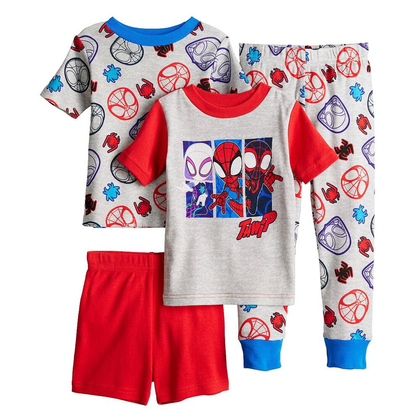 Marvel Toddler Boy Spider-Man Spidey and his Amazing Friends 4-Piece Snug-Fit Pajama Set