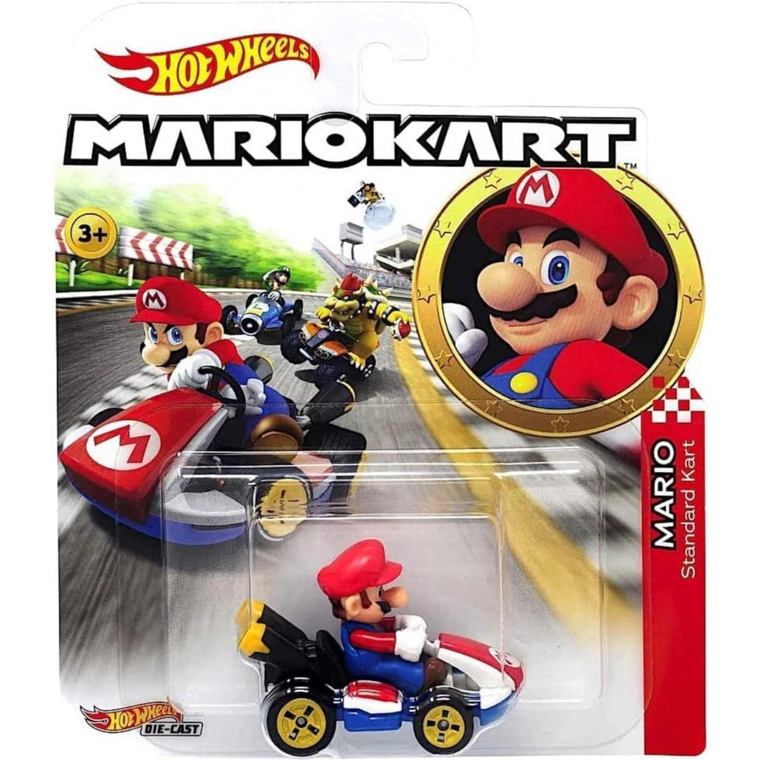 Hot Wheels Mario Kart Mario Standard Kart Die-Cast Vehicle 1:64 Scale