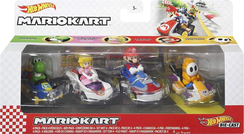 Hot Wheels Mario Kart 4-pk