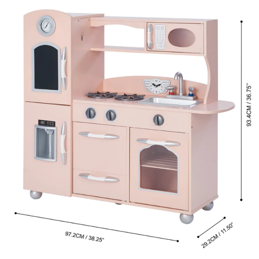 Teamson Kids Little Chef Westchester Retro Play Kitchen, Pink
