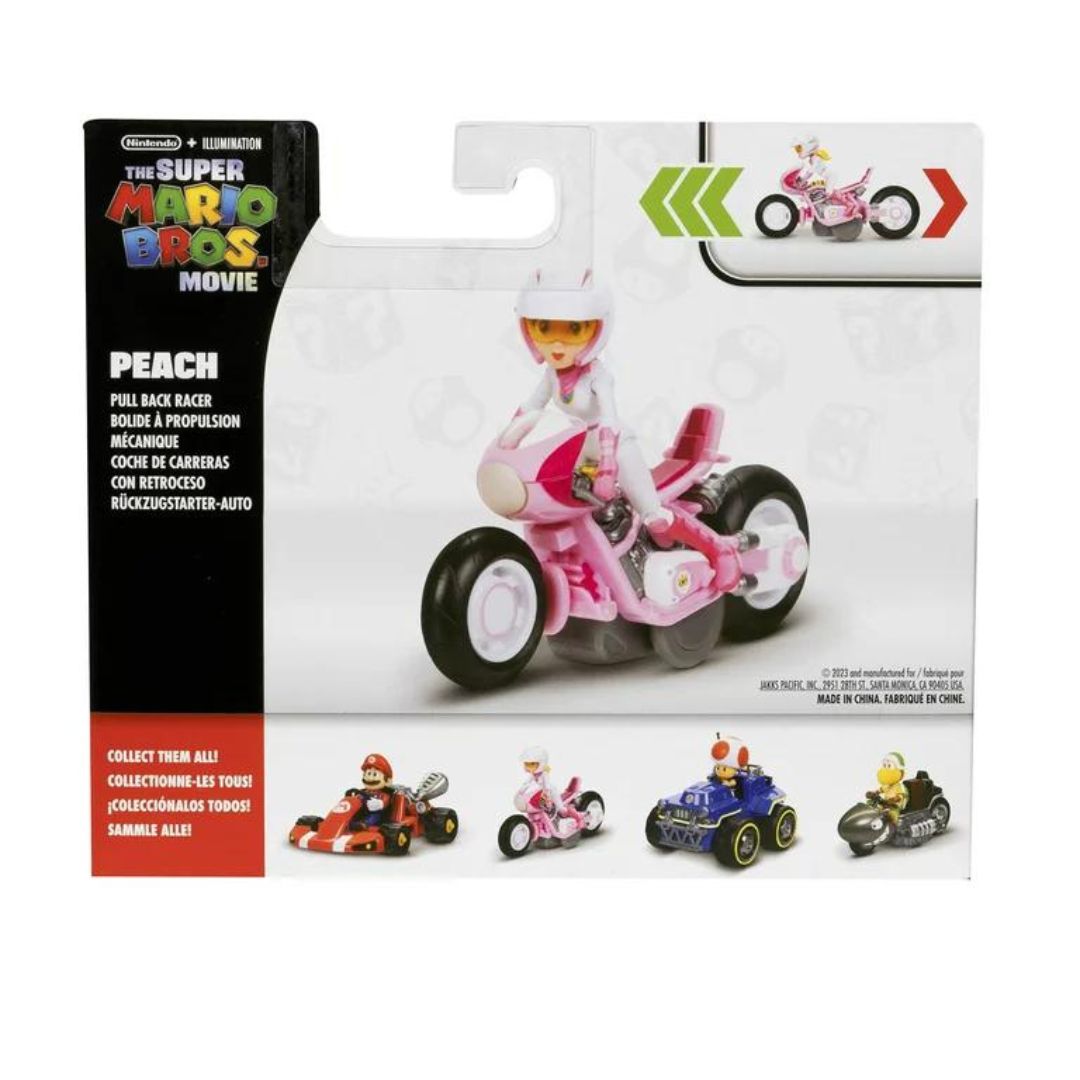 The Super Mario Bros. Movie – 2.5 inch Princess Peach Action Figure with Pull Back Racer
