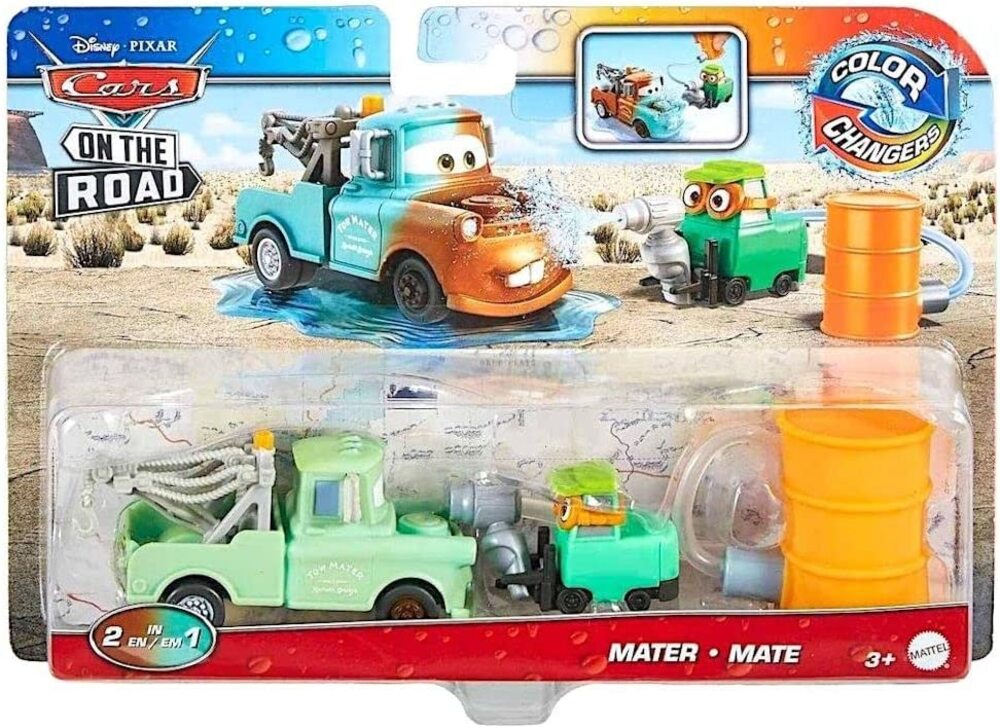Disney Cars Toys Disney Cars Color Changers 2022 Cars On The Road Mater with Pitty 1:55 Scale