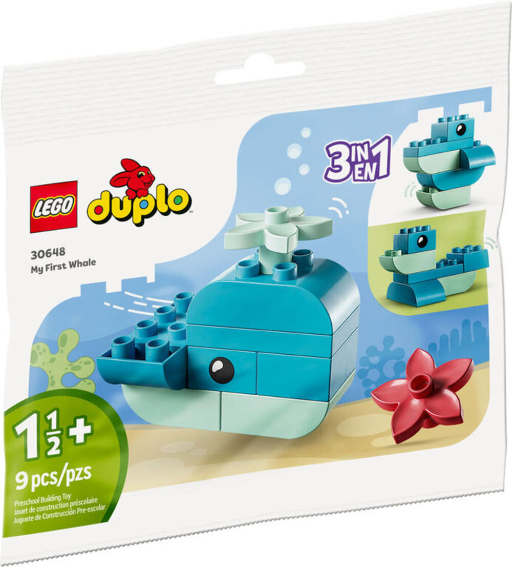 LEGO® DUPLO® 3 in 1 My First Whale 30648, (9 Pieces)