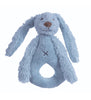 Rabbit Richie Deep Blue Rattle by Happy Horse 7 Inch Plush Animal Toy