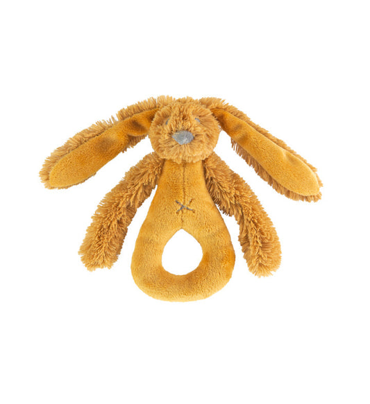 Rabbit Richie Ochre Rattle by Happy Horse 7 Inch Plush Animal Toy