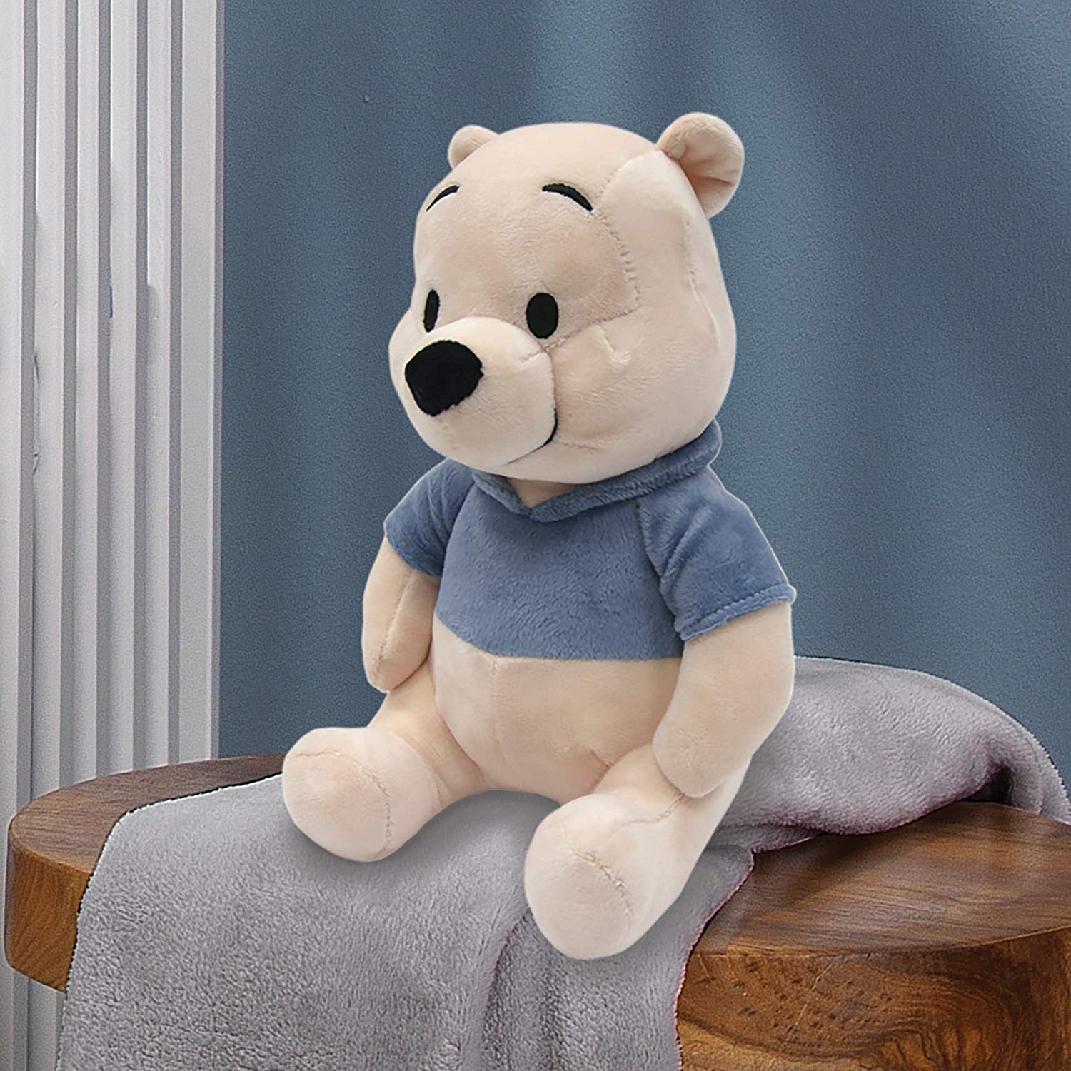 Lambs & Ivy Disney Baby Forever Pooh Bear Plush, Beige/Blue