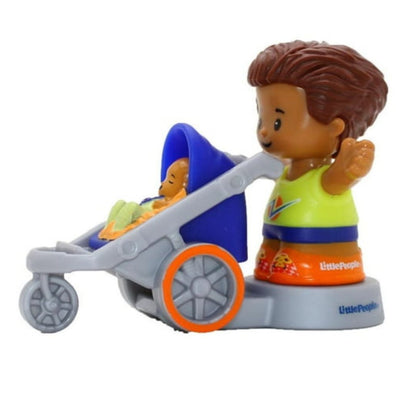 Fisher-Price Little People 2 Pack Action Figure Toy, Dad and Stroller Set