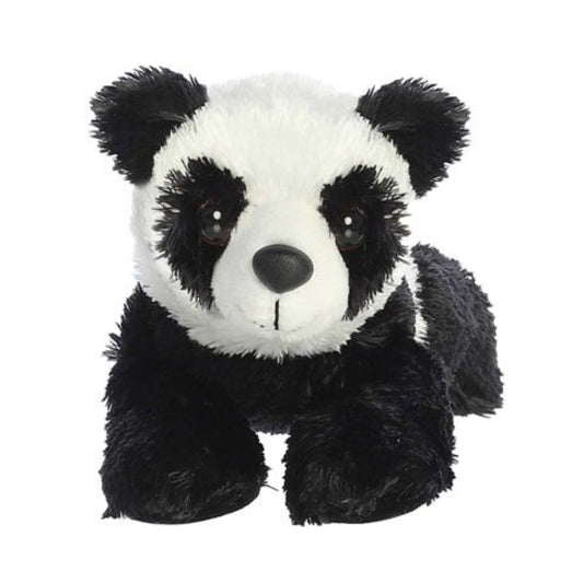 Front view of the adorable Aurora Mei Mei Panda stuffed animal featuring a white face, black eye patches, round black ears, and a cute snout.