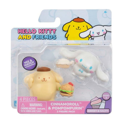 Hello Kitty® and Friends 2 Inch Figure Sweet & Salty 2 Figure Pack, Cinnamoroll & Pompompurin