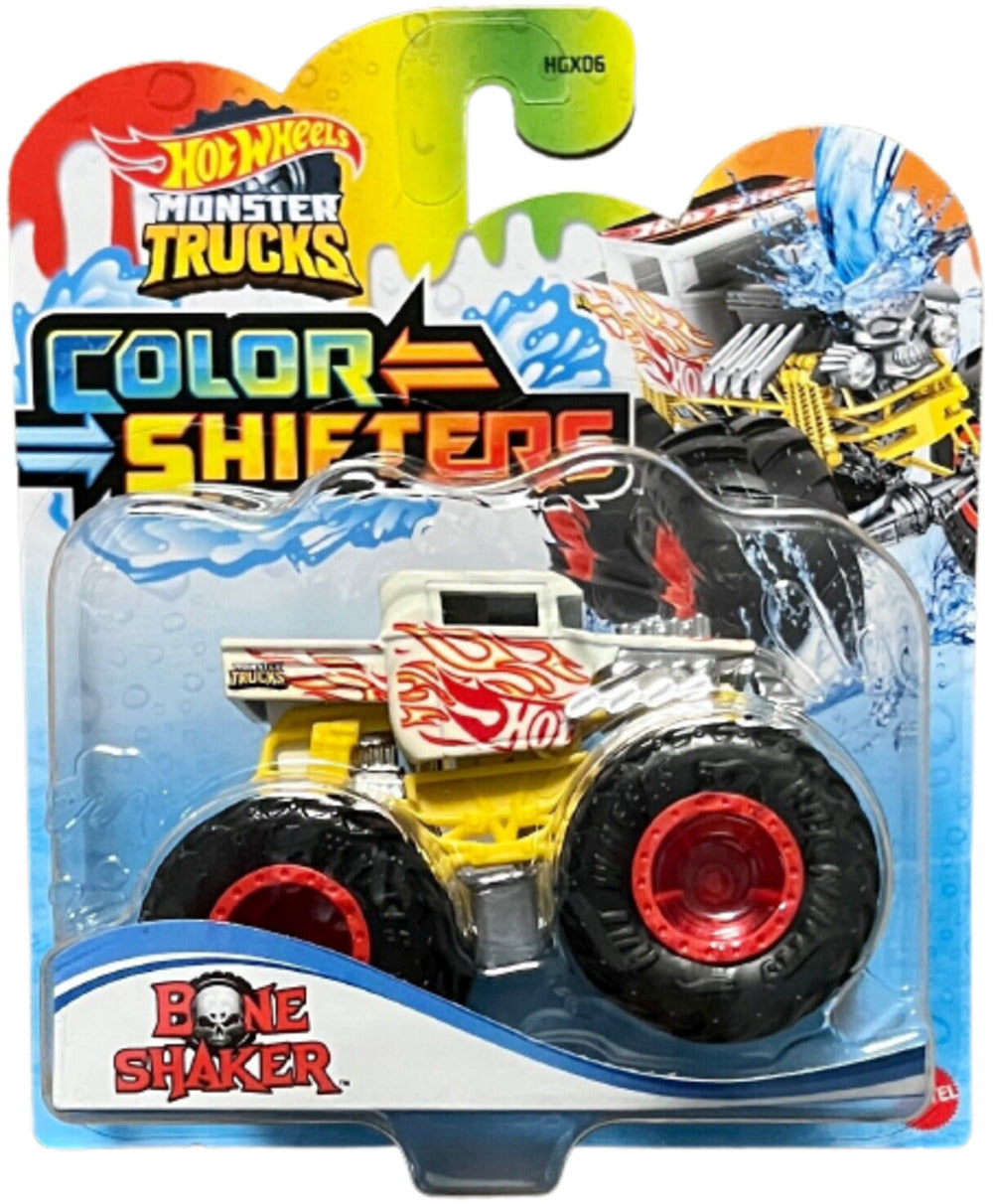 Mattel Hot Wheels Monster Trucks Color Shifters Bone Shaker Scale 1:64