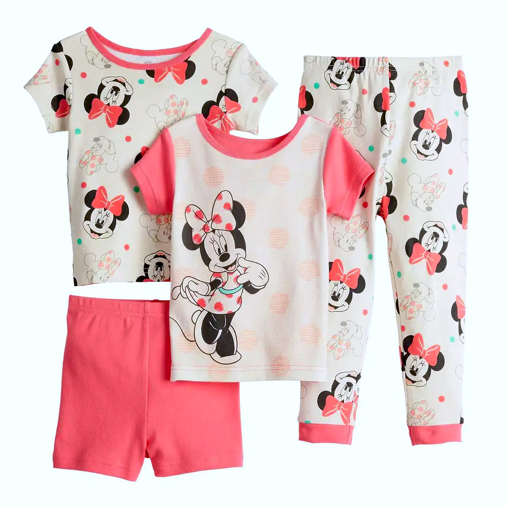 Disney's Minnie Mouse Toddler Girl "Minnie Mouse" 4-Piece Snug-Fit Pajama Set