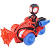 Marvel Spidey and His Amazing Friends Techn-Racer Toy, Miles Morales Action Figure and Vehicle