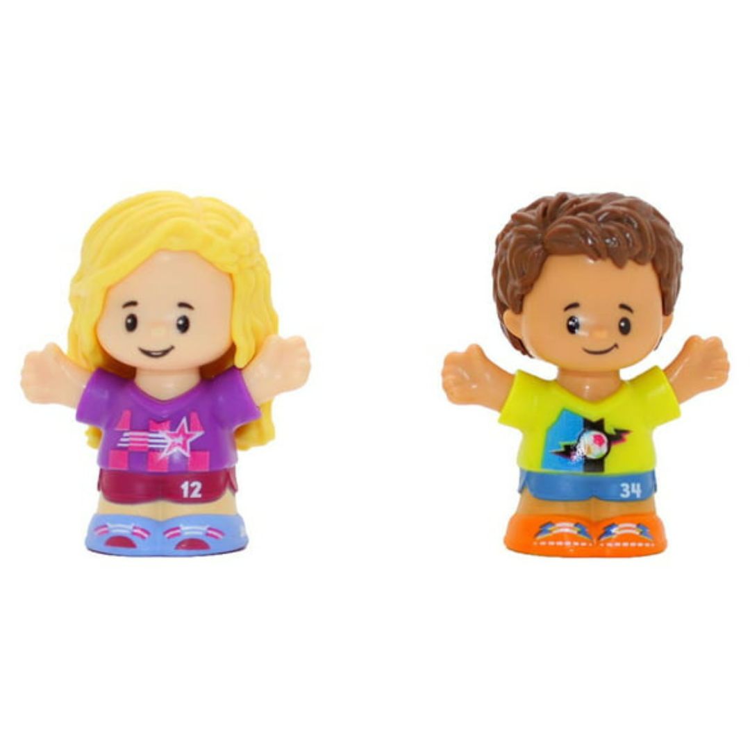 Fisher-Price Little People 2 Pack ActionFigure Toy, Girl and Boy Soccer Players