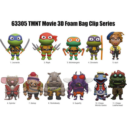 Monogram Teenage Mutant Ninja Turtles (TMNT) Mutant Mayhem 3D Foam 1 Random Blind Bag Clip Key Ring