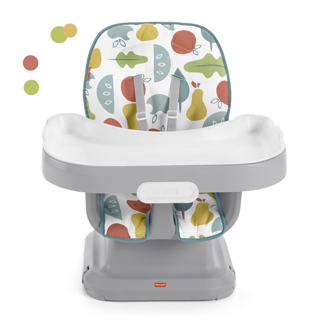 Fisher-Price Baby SpaceSaver Simple Clean High Chair Portable Dining Seat with Removable Tray Liner, Pearfection