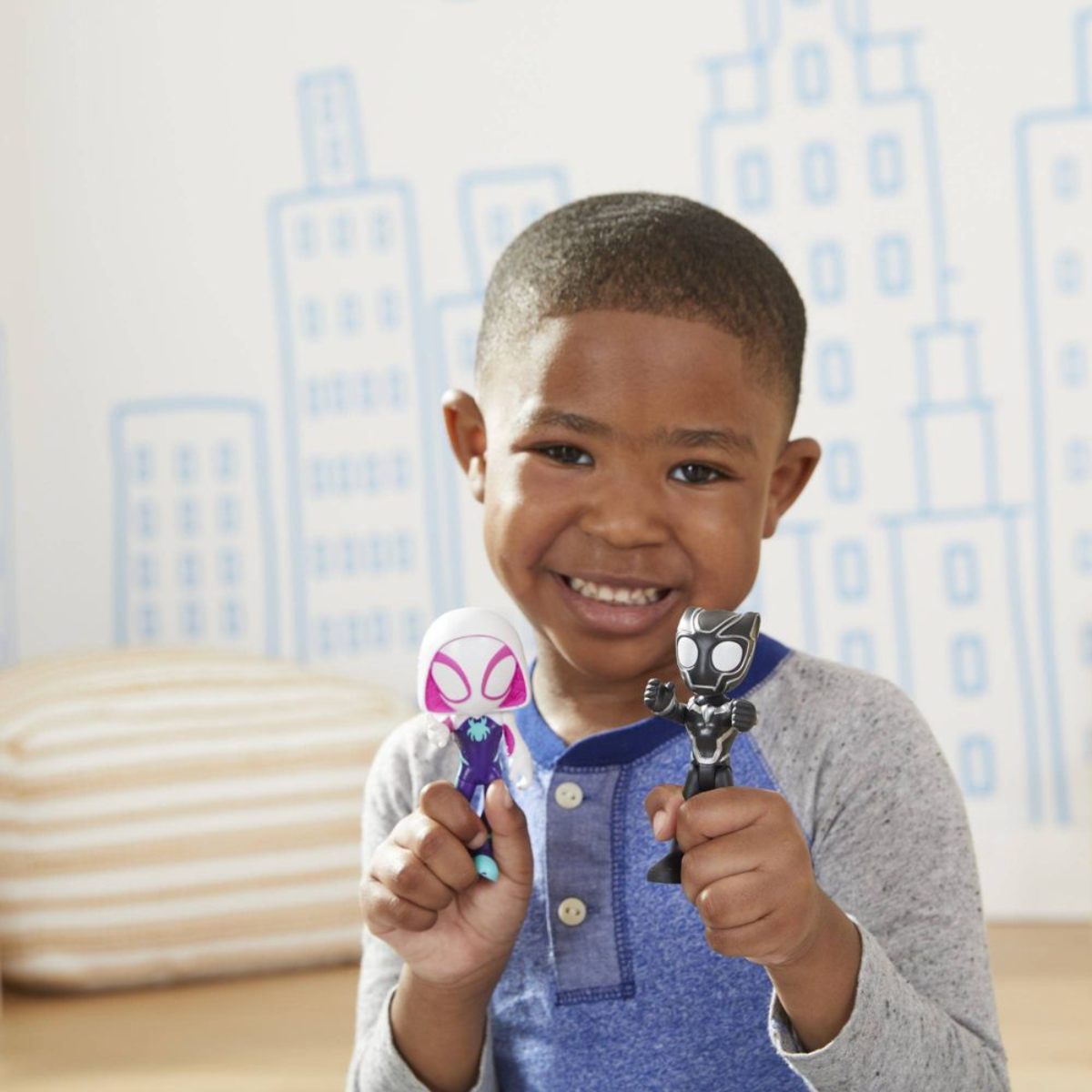 Marvel Spidey and his Amazing Friends Hero Reveal 2-Pack 4" Inch Black Panther & Ghost-Spider Action Figure