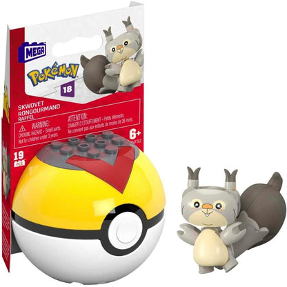 MEGA Pokemon Skwovet Action Figure Building Set with Poke Ball (19 pc)