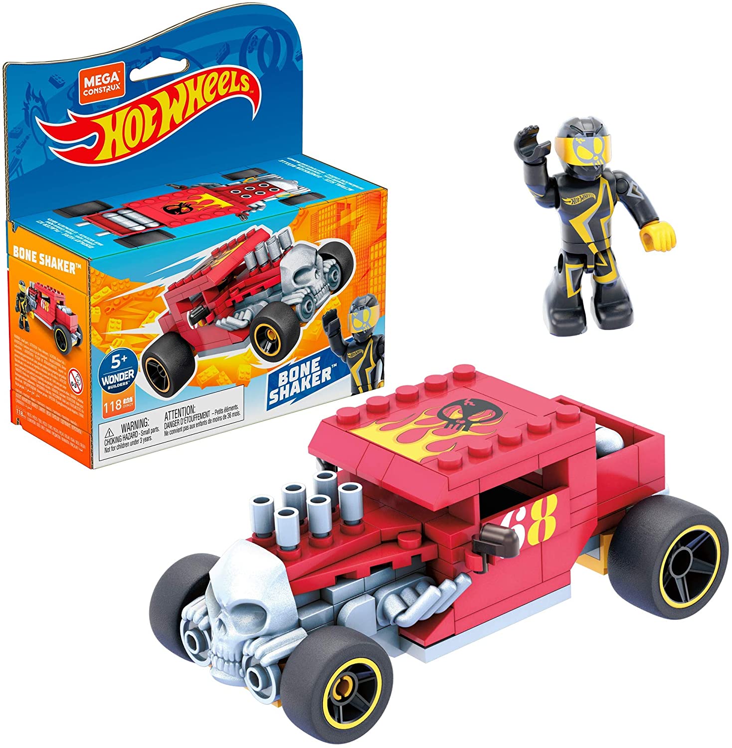Mega Hot Wheels Bone Shaker Construction Set, Building Toys for