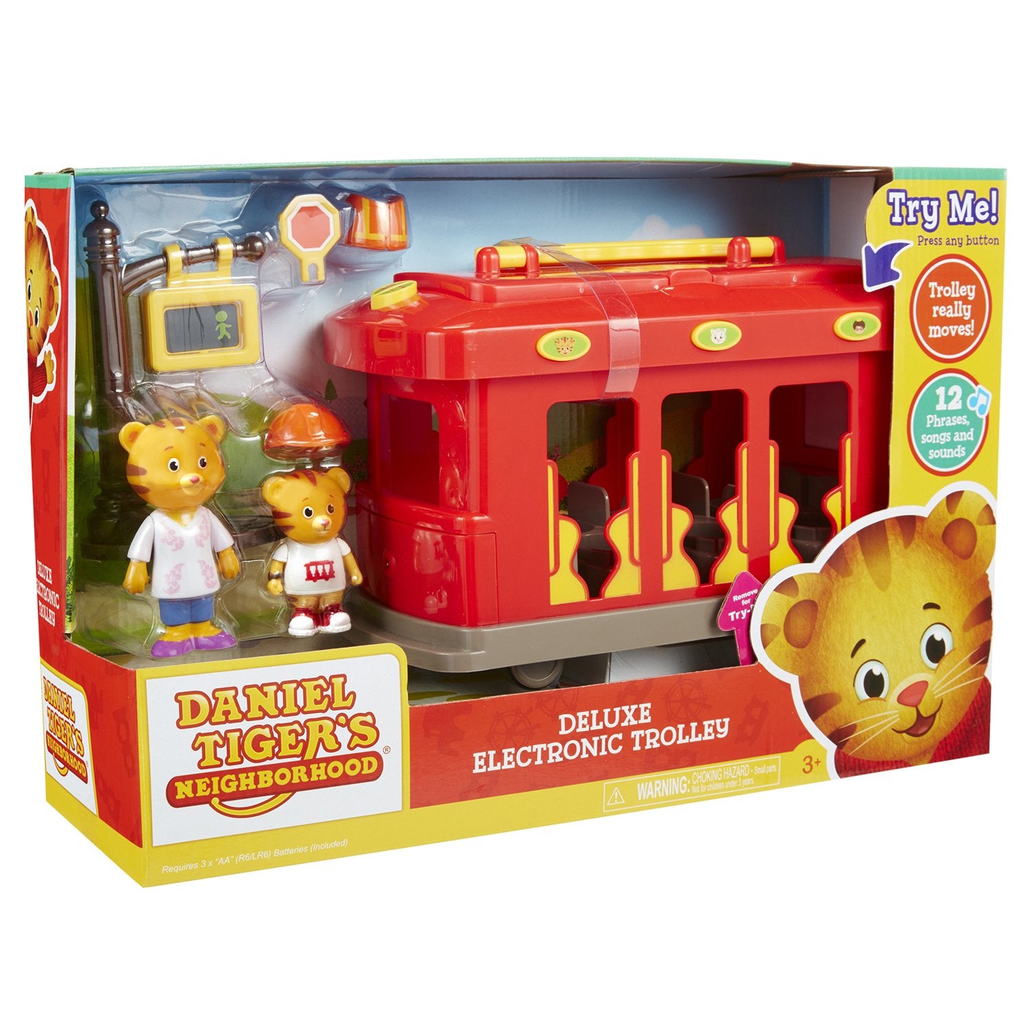 Daniel Tiger's Neighborhood Deluxe Electronic Trolley Vehicle with 2 Songs, 12 Phrases, Trolley Sounds & Light!