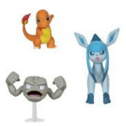 Pokemon Battle Action Figure Set Glaceon Char and Geodude