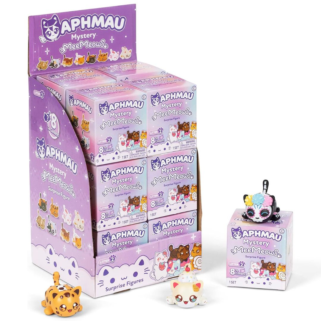 Aphmau Mystery Meemeows Surprise Figures 6 Pack; Wildy Popular; 8 Possible Mini Meemeows Figures to Collect, Including Donut / Fairy & Mermaid Cat