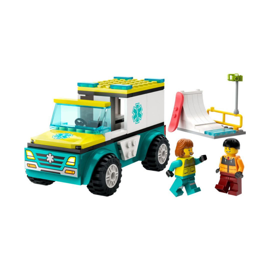 LEGO® City 4+ Emergency Ambulance and Snowboarder 60403, 79 Pieces