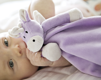 Teddykompaniet Purple Unicorn Security Blanket, Soft Plush