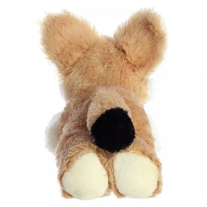 Rear view of the Frisky Fennec Fox plush showing its soft tan back, cream hind paws, and its fluffy tail with a black tip.