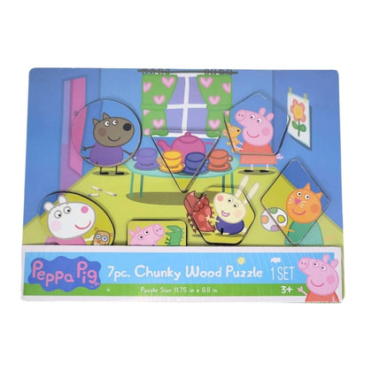 Peppa Pig 7 Piece Wood Jigsaw Puzzle. 1 Piece, Styles May Vary