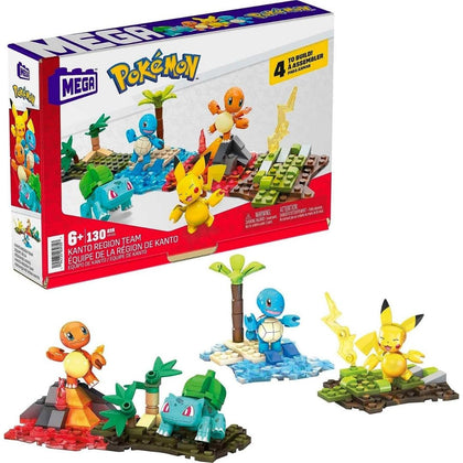 MEGA Pokemon Building Toy Kit Kanto Region Team with 4 Figures (130 Pieces)