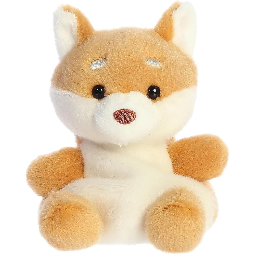 Front view thumbnail of the cute Keiko Shiba Inu plush sitting straight, highlighting its friendly expression, dark eyes, and small extended paws.